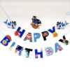 Pirate ship Happy Birthday banner dark blue cardstock, Auckland NZ