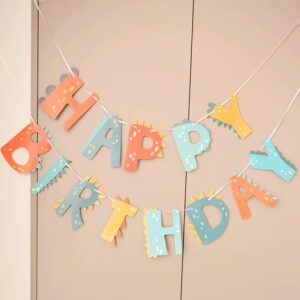 Dinosaur pattern Happy Birthday banner cardstock 14.5cm letters, Auckland NZ
