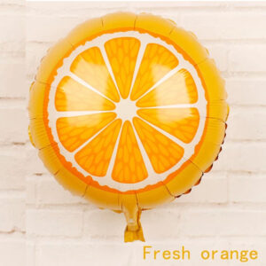 Fresh orange tropical fruit foil balloon 45cm, party decoration Auckland NZ