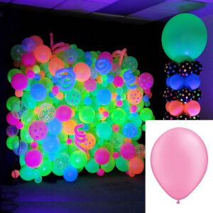 Qualatex neon pink UV reactive latex balloon 10 inch, Auckland NZ