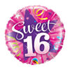 Sweet 16 foil balloon 18 inch Qualatex, Auckland NZ