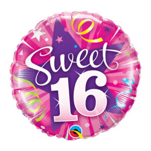 Sweet 16 foil balloon 18 inch Qualatex, Auckland NZ