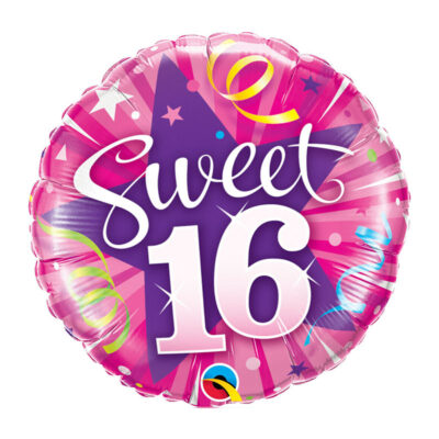 Sweet 16 foil balloon 18 inch Qualatex, Auckland NZ