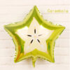 Carambola star fruit tropical foil balloon 45cm, party decoration Auckland NZ