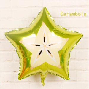 Carambola star fruit tropical foil balloon 45cm, party decoration Auckland NZ