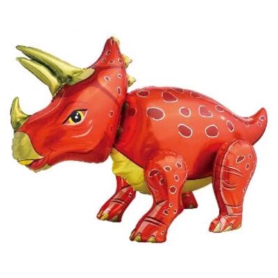 4D Walking Dinosaur Foil Balloons - TRICERATOPS 4D Triceratops dinosaur foil balloon 91x55cm helium quality, Auckland NZ