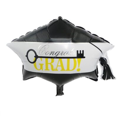 Congrats Grad mortarboard hat foil balloon 56x39cm, Auckland NZ