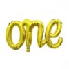 Gold SCRIPT Letter One FOIL BALLOON First birthday ONE foil balloon 107x50cm gold, Auckland NZ