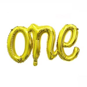 First birthday ONE foil balloon 107x50cm gold, Auckland NZ