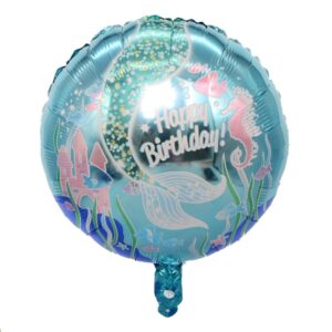 Mermaid undersea Happy Birthday foil balloon 18 inch helium quality, Auckland NZ