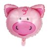 Pig head farm animal foil balloon 53x55cm helium quality, Auckland NZ