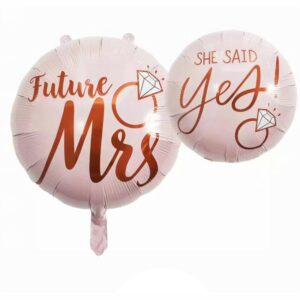 Future Mrs She Said Yes engagement foil balloon 18 inch rose gold, Auckland NZ