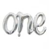 First birthday ONE foil balloon 107x50cm silver, Auckland NZ