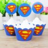 Superman cake toppers Superman cupcake wrappers 12 pieces, Auckland NZ