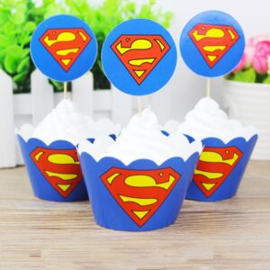 Superman cupcake wrappers 12 pieces, Auckland NZ