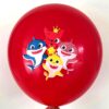 baby shark dark Megenta Red Baby Shark print latex balloon 12 inch helium quality, Auckland NZ