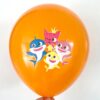 baby shark orange Orange Baby Shark print latex balloon 12 inch helium quality, Auckland NZ