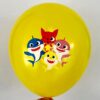 Yellow Baby Shark print latex balloon 12 inch helium quality, Auckland NZ