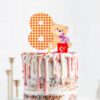 Age Cake Topper - Age Eight Age 8 teddy bear birthday cake topper acrylic, Auckland NZ