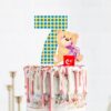 Age Cake Topper - Age Seven Age 7 teddy bear birthday cake topper acrylic, Auckland NZ