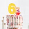 Age 6 teddy bear birthday cake topper acrylic, Auckland NZ