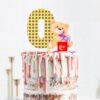 Age Cake Topper - Age zero Age 0 teddy bear birthday cake topper acrylic, milestone birthday Auckland NZ