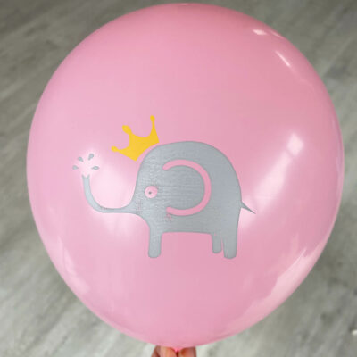 Baby shower pink elephant balloon 12 inch 28cm, Auckland NZ