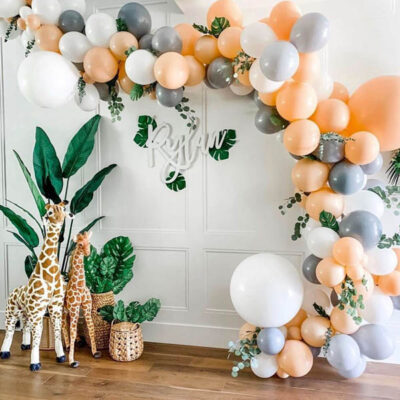 Nude blush grey DIY balloon garland kit, baby shower and 1st birthday Auckland NZ