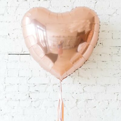 Rose Gold Heart Foil Balloon Giant rose gold foil heart balloon 32 inch 75cm helium quality, Auckland NZ