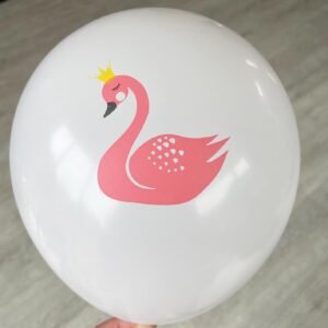 Baby shower pink swan white balloon 12 inch 28cm, Auckland NZ