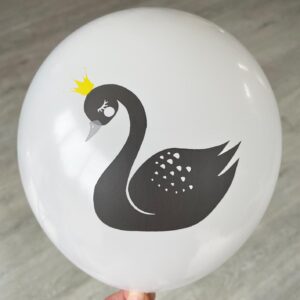 Baby shower black swan white balloon 12 inch 28cm, Auckland NZ