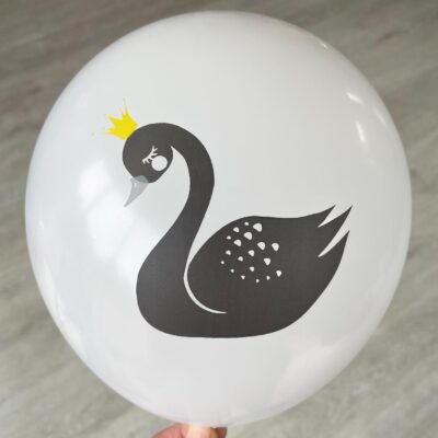 Baby shower black swan white balloon 12 inch 28cm, Auckland NZ