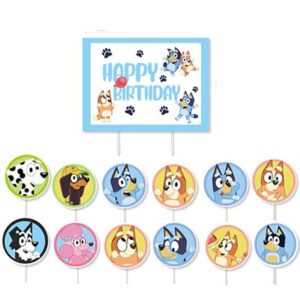 Bluey birthday cake toppers 13 pieces, Auckland NZ