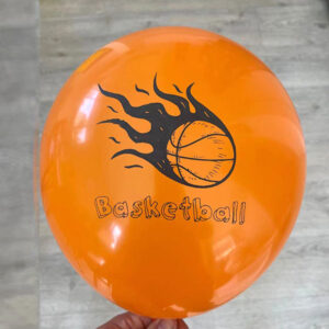Orange fire basketball party balloon 12 inch helium quality, Auckland NZ