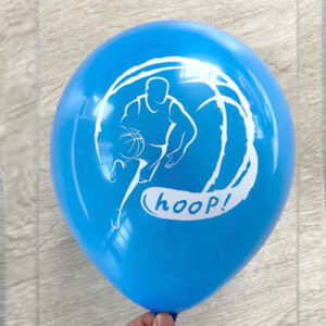 Blue basketball hoop party balloon 12 inch helium quality, Auckland NZ