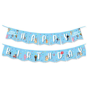 Bluey party Happy Birthday banner 2.5m cardstock ribbon, Auckland NZ