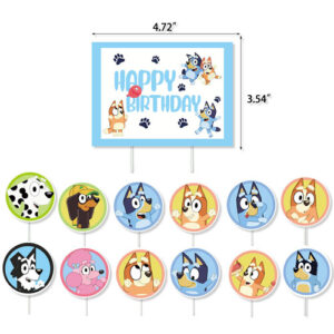 Bluey party cake topper sets