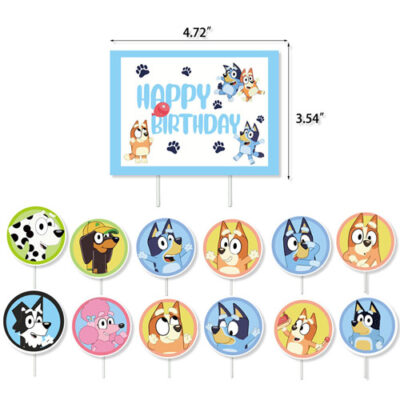 Bluey party cake topper sets
