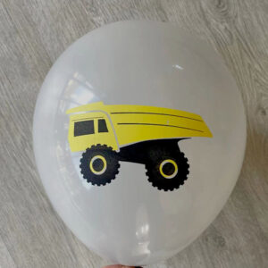 Dump truck party balloon grey 12 inch 28cm helium quality, Auckland NZ