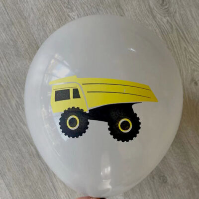 Dump truck party balloon grey 12 inch 28cm helium quality, Auckland NZ
