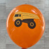 CARTOON DUMP TRUCK-Orange Dump truck party balloon orange 12 inch 28cm helium quality, Auckland NZ