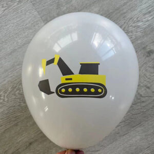 Digger party balloon grey 12 inch 28cm helium quality, Auckland NZ