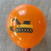 Digger party balloon orange 12 inch 28cm helium quality, Auckland NZ