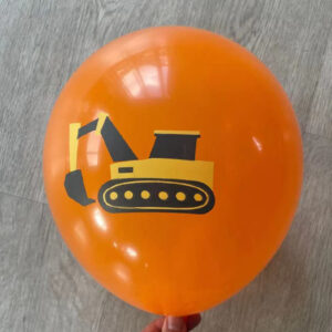 Digger party balloon orange 12 inch 28cm helium quality, Auckland NZ