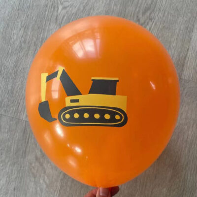 Digger party balloon orange 12 inch 28cm helium quality, Auckland NZ