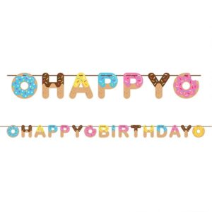 Donut Time Happy Birthday ribbon banner 2.6m, Auckland NZ