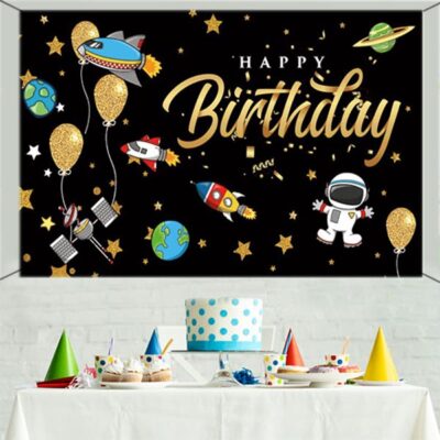 Outer space party wall backdrop banner PWB06 180cm premium fabric, Auckland NZ