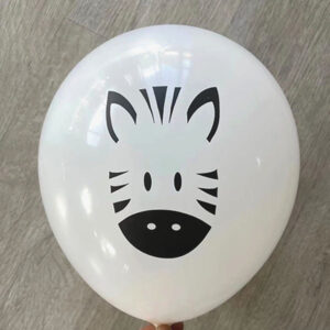 Zebra safari theme latex balloon 12 inch helium quality, Auckland NZ