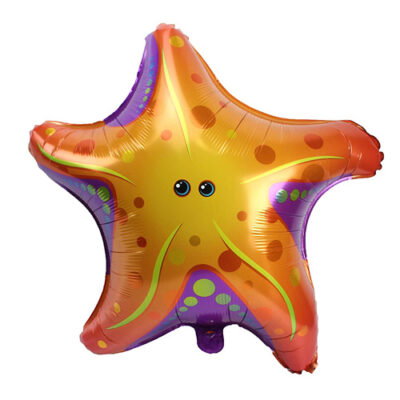 Starfish ocean party foil balloon 65x66cm helium quality, Auckland NZ