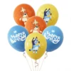 Bluey party latex balloon package 6 pieces 12 inch helium quality, Auckland NZ